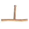 T Shaped Wood Bird Perch Fun Paw Grinding Chewing Exercising Relieve Boredom Wooden Parrot Stand