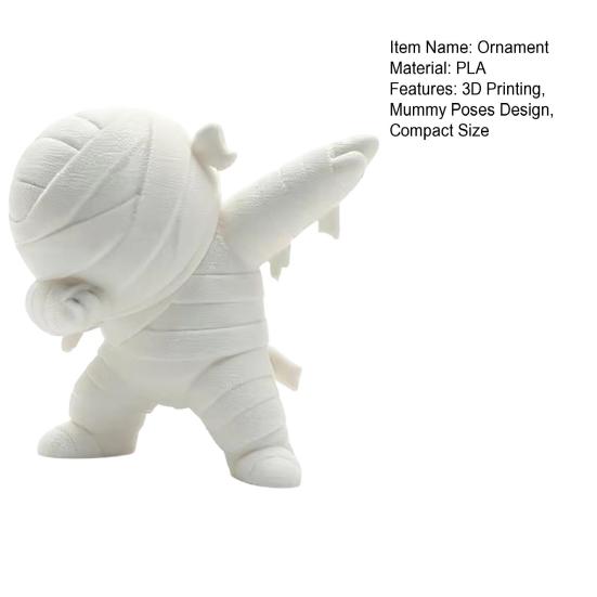 Mini Desktop Ornament, Bandage Texture Mummy Poses Shape Statue, Compact Size Figurine for Desk Car Workstation Decor