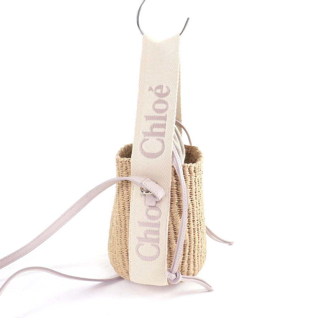 Excellent Chloe Shoulder Bag Woody small basket bag beige paper CHC23AS381L1826Y Used