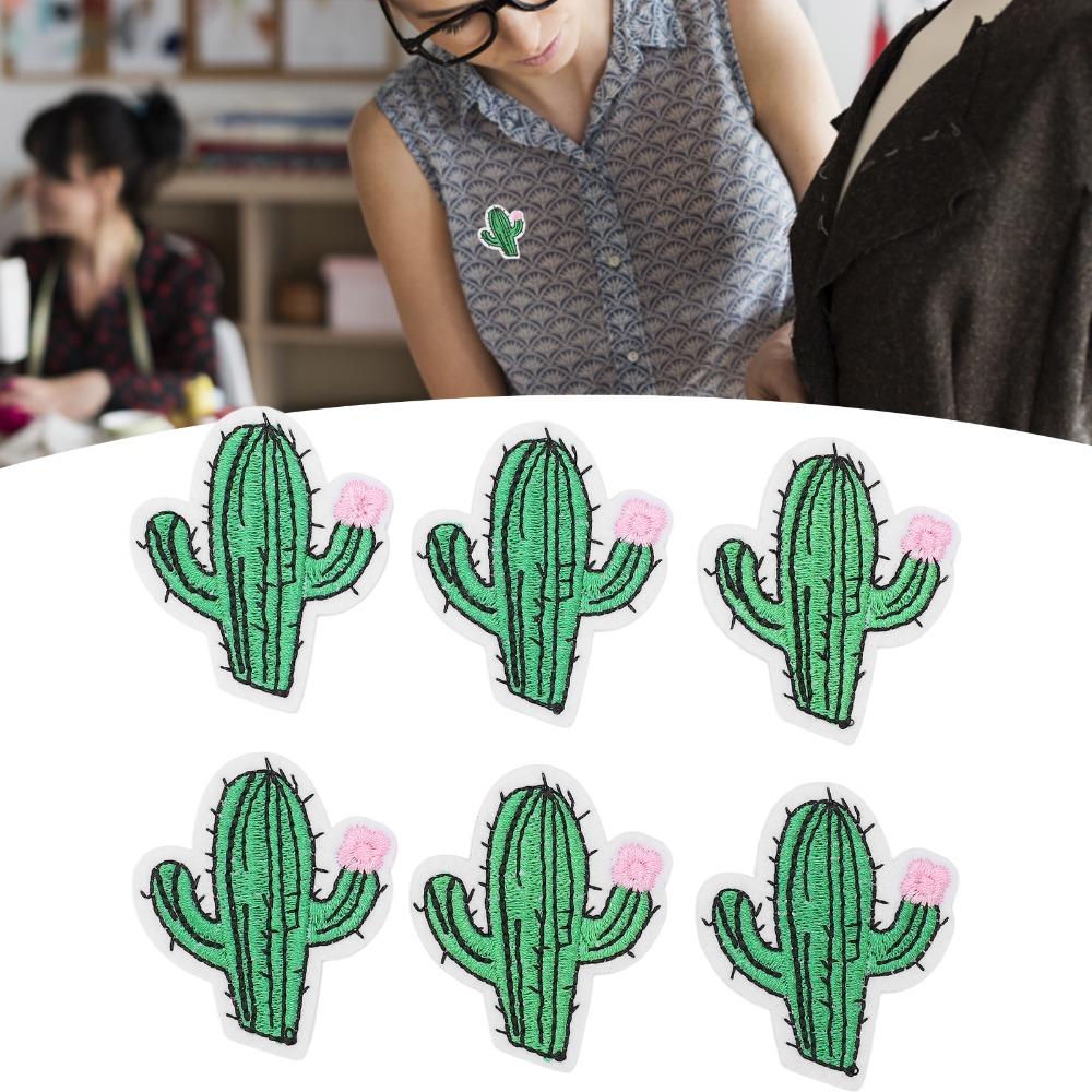 6pcs Beautiful Embroidered Prickly Pear Patches Prickly Pear Shape Sew On Patches Bags