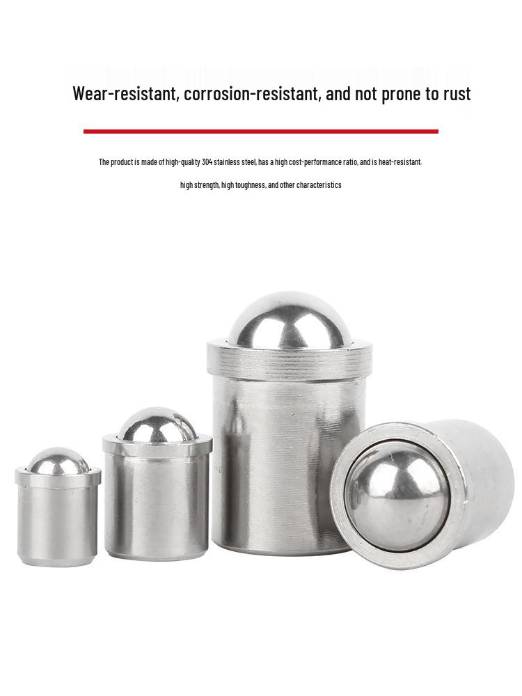 304 Stainless Steel Spring-Loaded Ball Plunger with Limit Screw