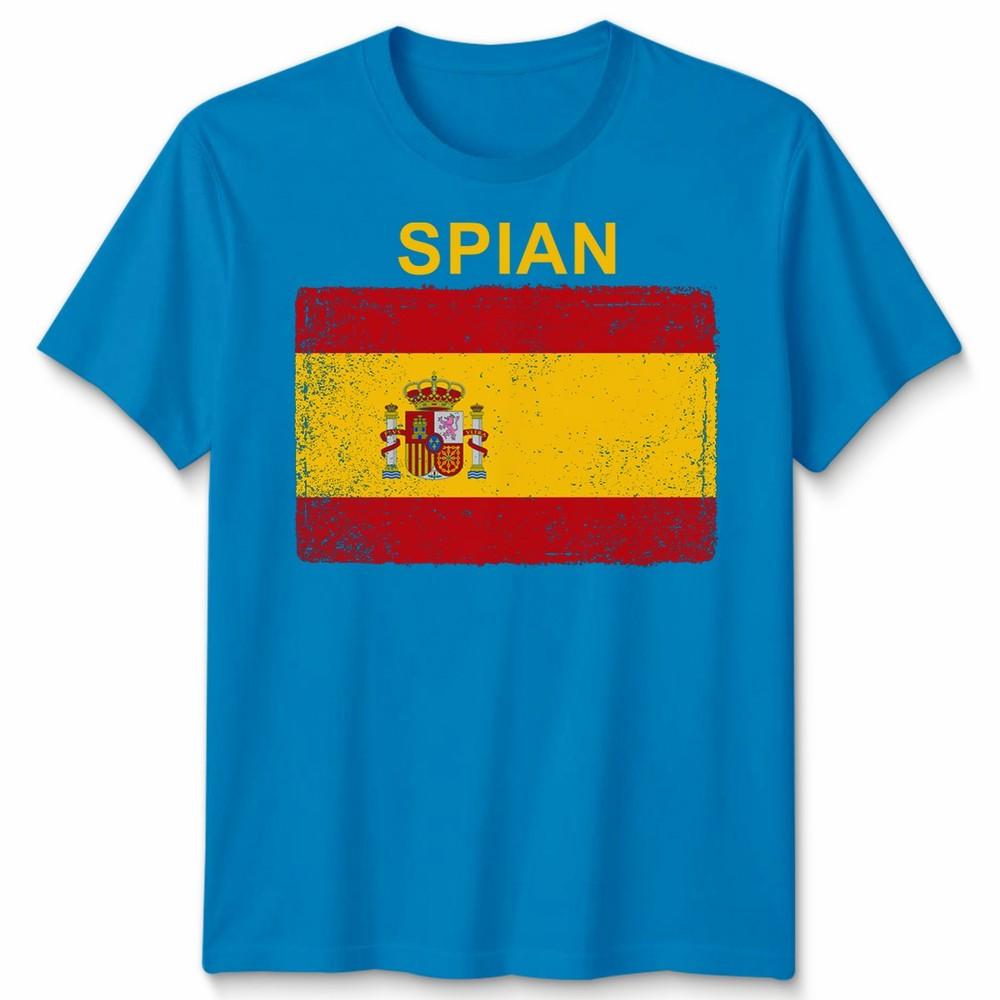 Spain Spanish Day Unisex T Shirts Grunge Flag Country Gift Football Novelty