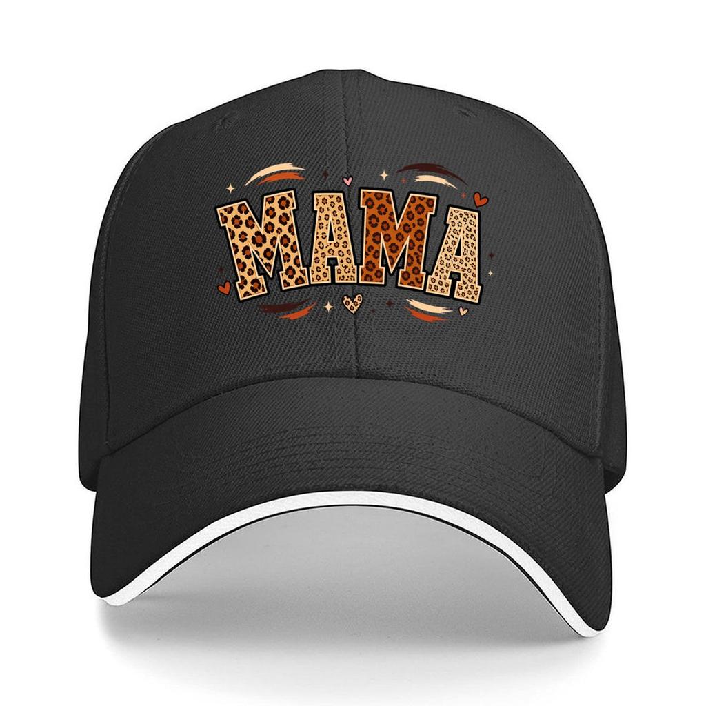 Wild Mama Leopard Block Typography Sandwich Baseball Cap Sun Cap Outdoor Workouts Hat