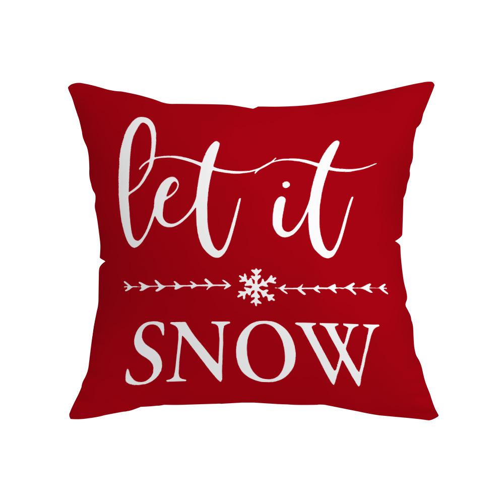

Christmas Letters Single-sided Printing New Festive Red Pillowcase Santa Claus Modern Living Room Pillowcase 45*45cm