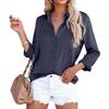 2025 Spring Collection: Women's Solid Color Satin Long Sleeve Business Top
