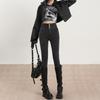 Spring and Autumn New Korean Rib Jeans Women's Pants Design Sense Niche Slim-fitting Versatile Skinny Pants