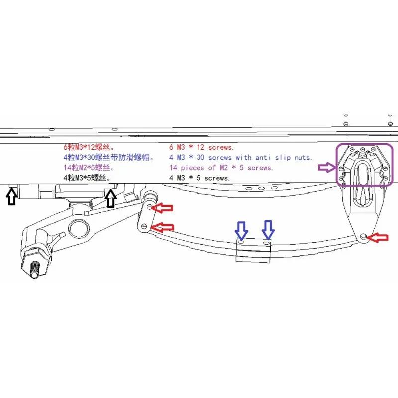 1set Electric Lift Rear Suspension for 1/14 RC Truck Tamiya 56368 For scania 770S For volvo FH16
