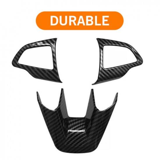 3Pcs Carbon Fiber Color Steering Wheel Cover Fit For Ford Focus ST RS 2015-2017