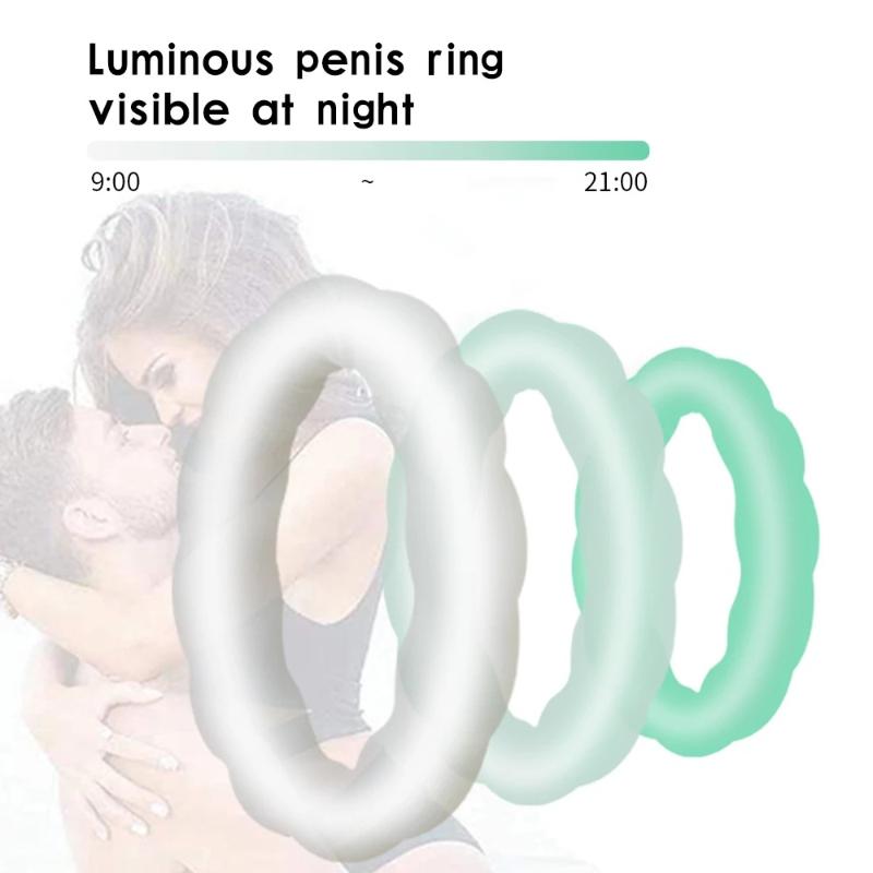 Noctilucent Penis Ring Silicone Cock Ring Foreskin Bondage Cock Cage Sex Toys for Men Rings Ball Stretcher Intimate Goods