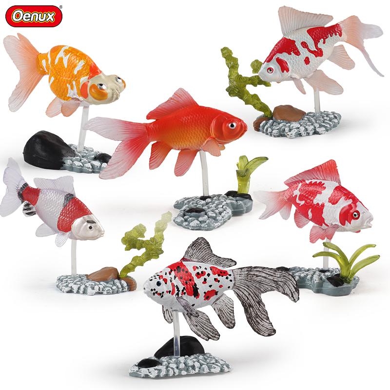 Oenux Ozeantier Simulation Meeresleben Lachs Hai Fisch Modell Actionfiguren DIY Miniatur Dekoration Früherziehung Kinder Spielzeug