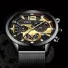 Business Men's Calendar Quartz Wristwatches Fashion Mens Mesh Strap Watch,ideal Choice for Gifts To Men