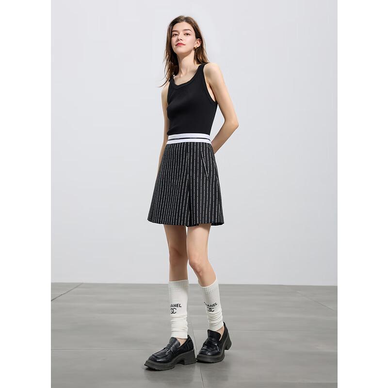 Women s Color-Block Striped High-Waist A-Line Mini Skirt S