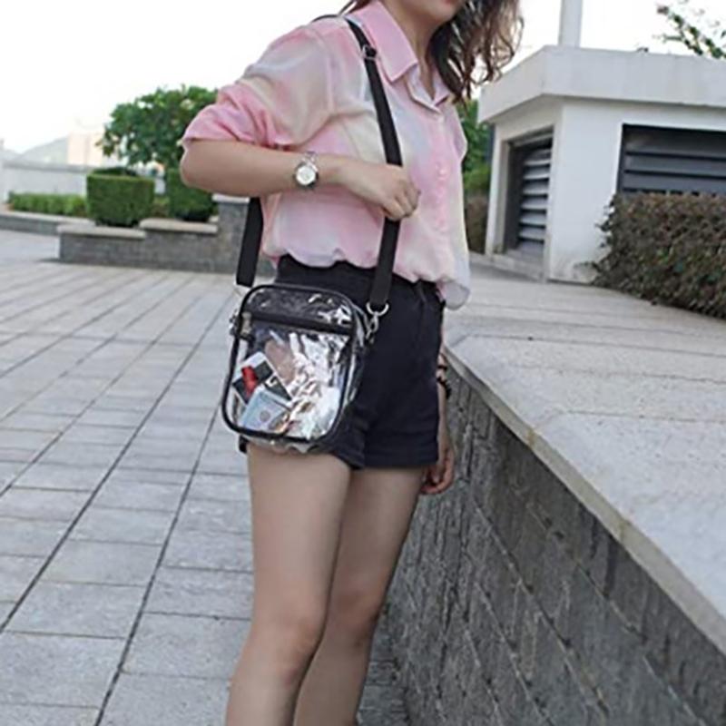 Women Shoulder Bag Pvc Transparent Waterproof Phone Purse Simple Crossbody Bag With Front Pocket Casual Handbag Beach Bag