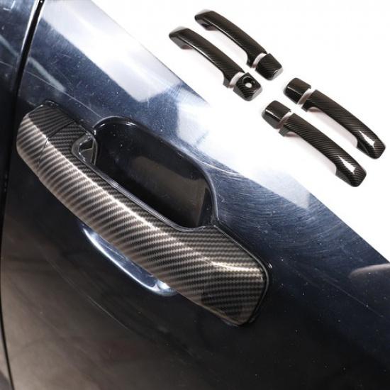 ABS Carbon Fiber Side Door Handle Cover Trim For Toyota Tundra Sequoia 2007-21
