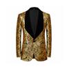 Męski luksusowy dwuczęściowy garnitur z tłoczeniem złotem, marynarka i kamizelka