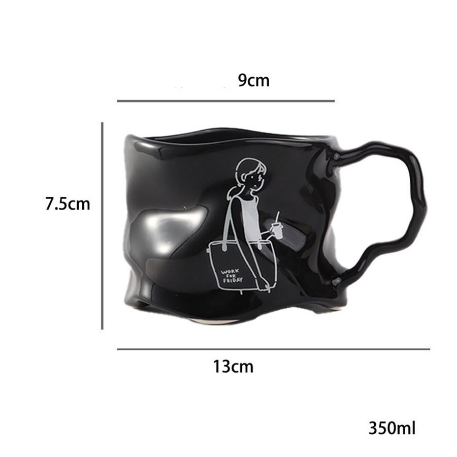 Creative Ceramic Irregular Mug Pair Simple Couple Cup Gift Office Coffee Cup Breakfast Milk Tea Cup