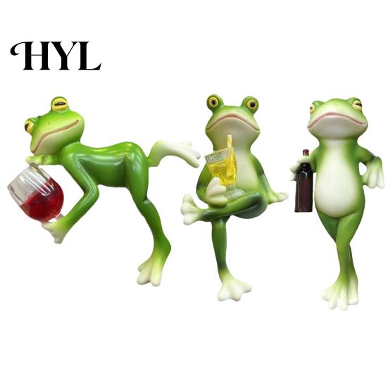 Charming Frog Yard Decor Miniature Figurine Planter Decoration Resin Flower Pot Hugger Plant Garden Statue for Edge Fairy Ornament