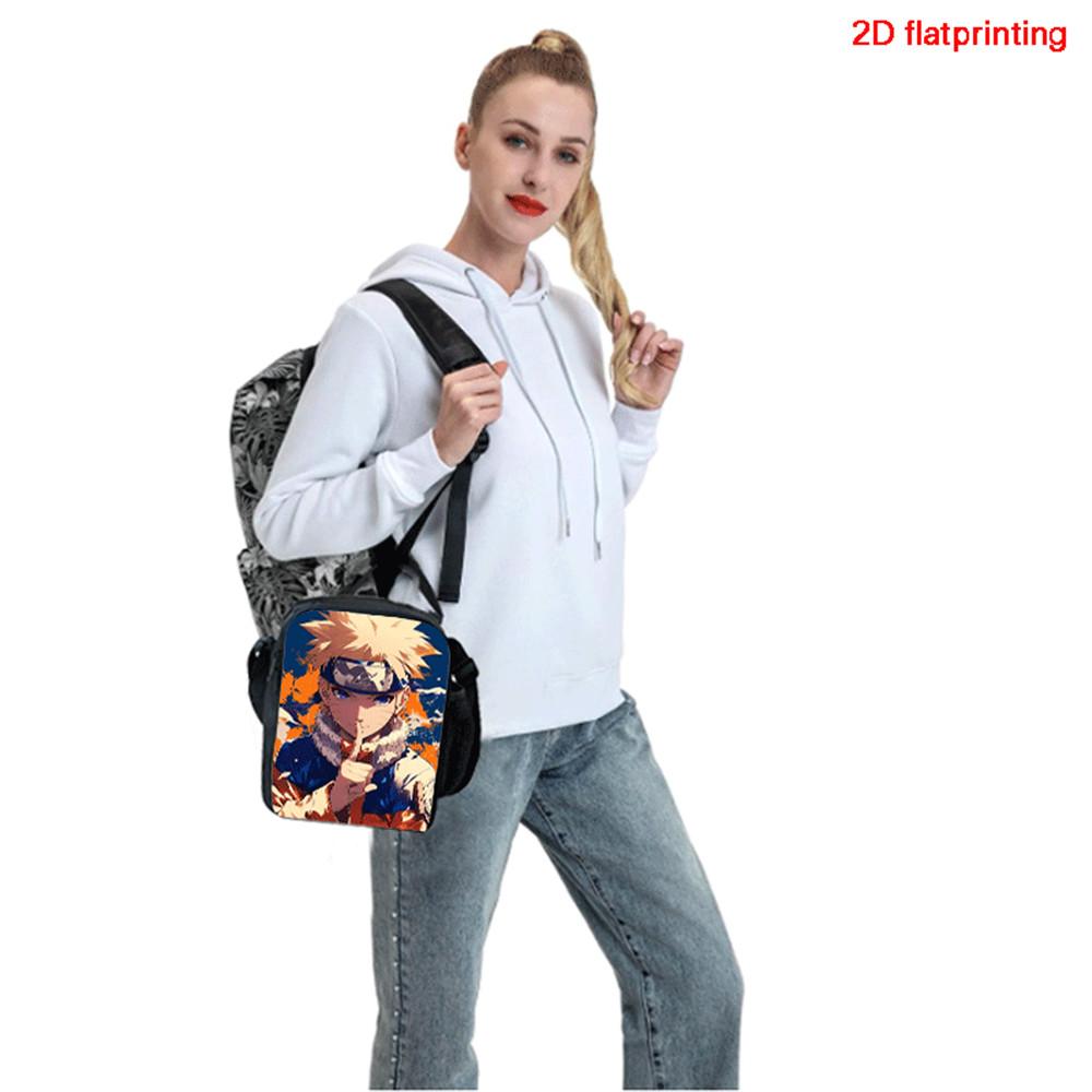 Cartoon NARUTO Insulated Cooler Lunch Bag Cute Portable Lightweight Picnic Bag for Boys & Girls Age 5-10 Kids Daily Food Bag