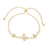Elegant Butterfly Charm Bracelet for Women, Adjustable Sliding Crystal Bracelets with Micro Pave CZ Hollow-out Design