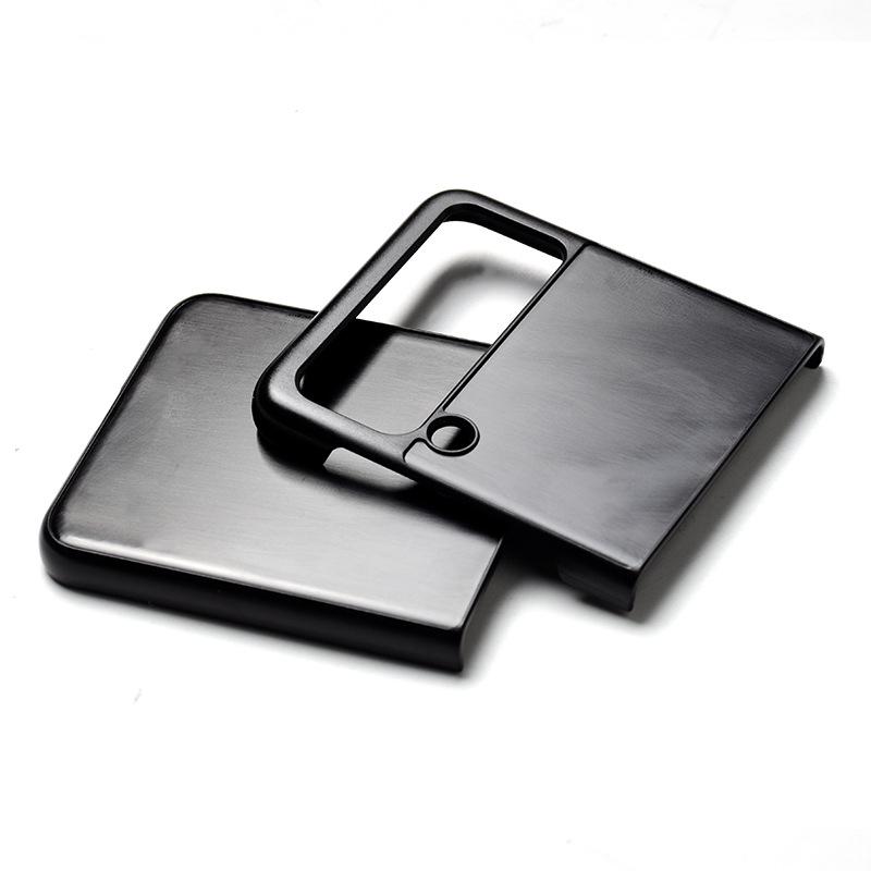 A Matte PC Grooved Leather Case for Samsung Zflip6 Phone, and A Galaxy Zflip5 Protective Case