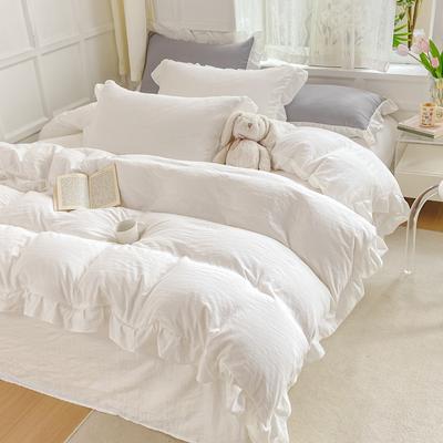 Set Trapunta in Pizzo di Cotone Lavato Rosa Principessa Vento Classe A Quattro Pezzi Lenzuolo Letto Dormitorio Tre Pezzi Vento Principessa