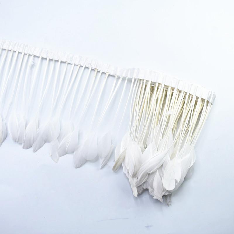 2Yards Dyed Stripped Coque Goose Feathers Trims Feather Trim White Feathers For Crafts Ribbon Wedding Feathers Decoration Plumas
