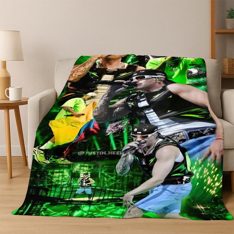 

Feid Ferxxo Hiphop Pop Music Flannel Blanket Soft Warm Blanket Throw Blanket for Bedroom Living Room Bed Travel Picnic Gift 75x90cm