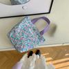 Women Canvas Tote Bag Large Capacity Fashion Floral Shoulder Bag Beach Handbag Lunch Pouch