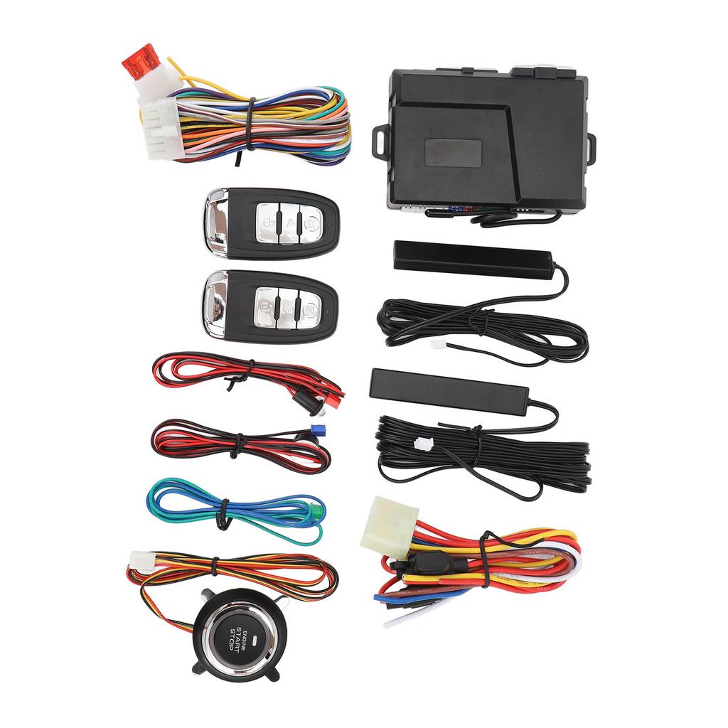 Keyless Entry Car Alarm System Enhanced Safety Push Start Button Remote Start System Kit for 12V Fue