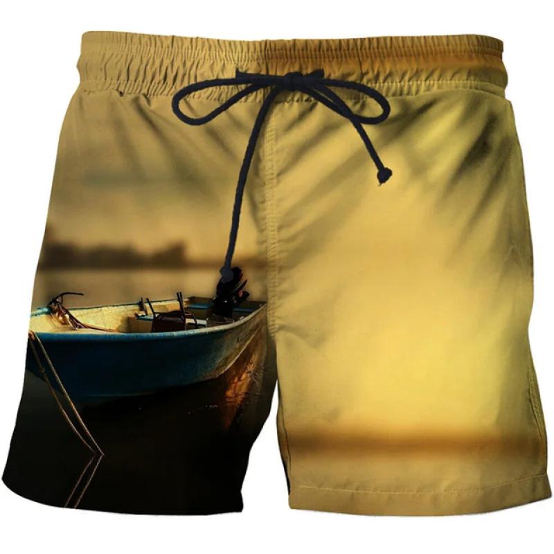 Carp Fish Graphic Beach Shorts Men 3D swimming board shorts beach running shorts Summer Surfing Beach Casual Loose Pants