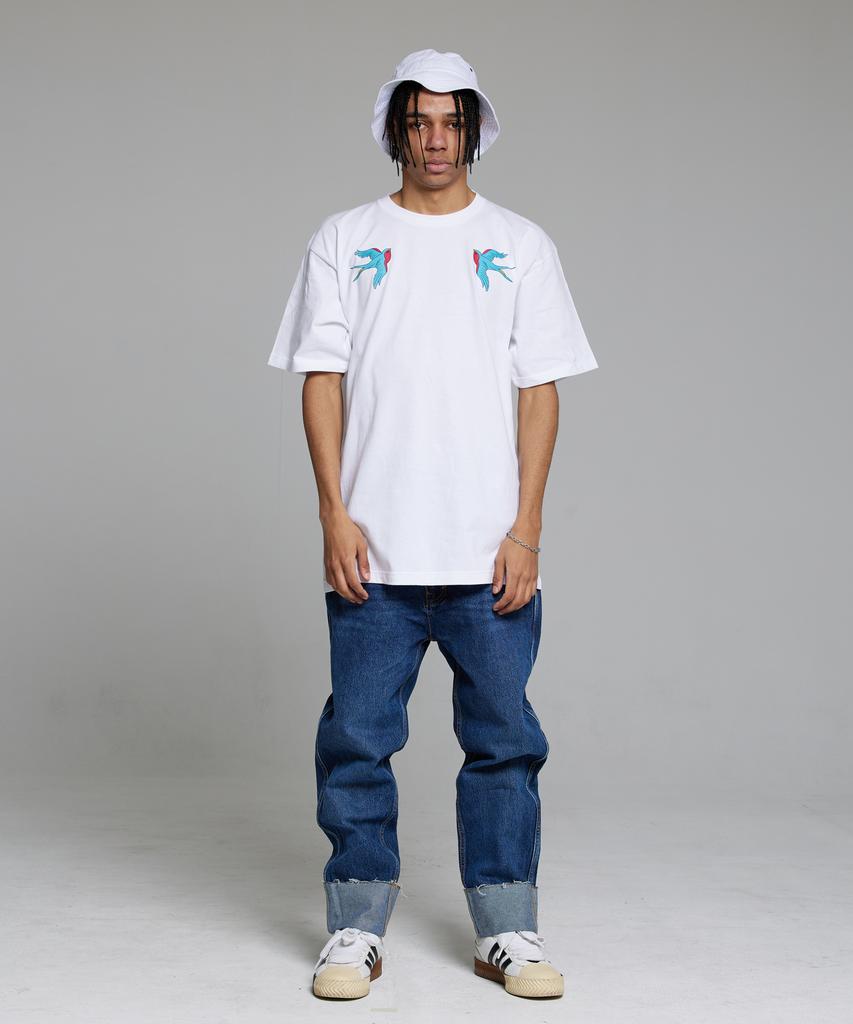 CREAM SODA LAB Swallow Twin Short Sleeve Tee White