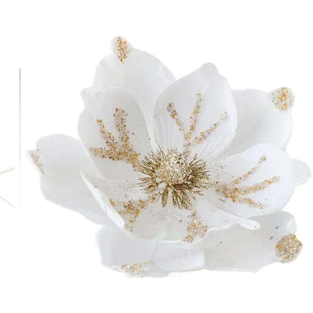 Holiday Home Decor Christmas Artificial Flower Elegant Touch Lifelike Design Light Luxury Style Realistic Magnolia Holiday Decor