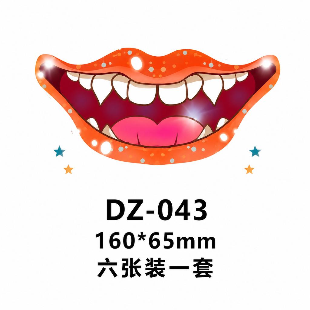 Halloween Mouth Temporary Tattoo Stickers, Vampire Lip Face Stickers for Halloween Party Makeup Decor