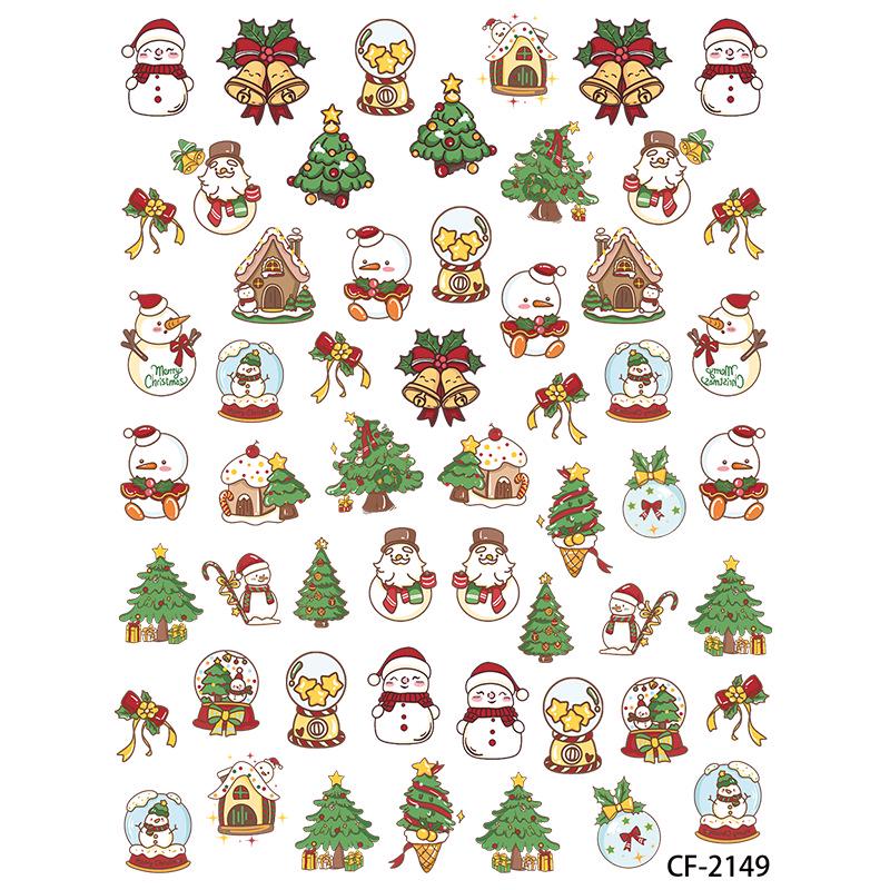 Cyansea 3D Christmas Manicure Stickers: New Year Candy, Tree, and Hat Designs