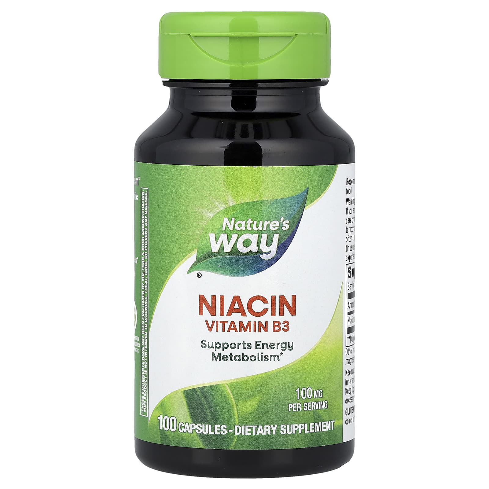 

Nature s Way, Niacin, Vitamin B3, 100mg, 100 capsules