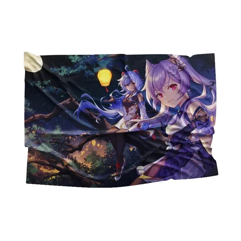 Genshin Impact Blankets Soft Upholstery Sofa Blankets Bed Blankets Gamers Chair Blankets Anime Blankets flannel custom blanket