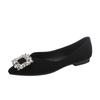 New women's buckle rhinestone shoes design sense pointed flat bottom fashion celebrity niche single shoes