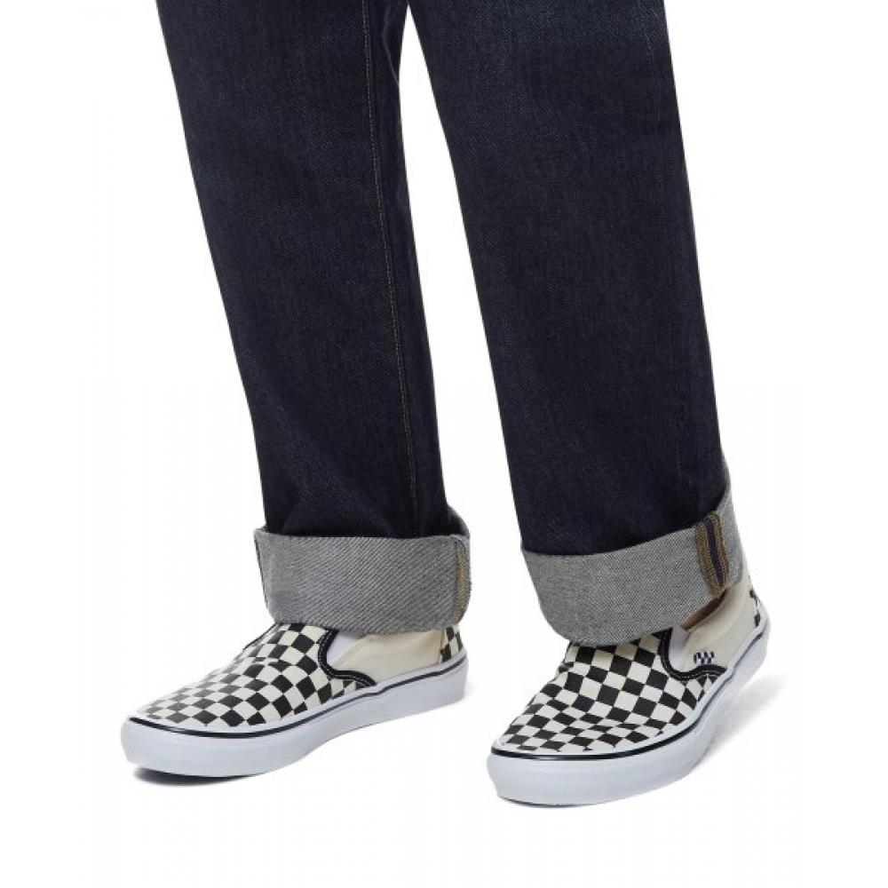 Vans Slip On    Skate  Checkerboard  Black  Off White Vn0a5fcaauh1