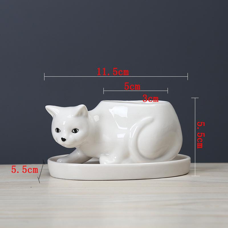 Cartoon Animal Succulent Flower Pot Creative Desktop Plant Cactus Ceramic Flower Pot With Tray