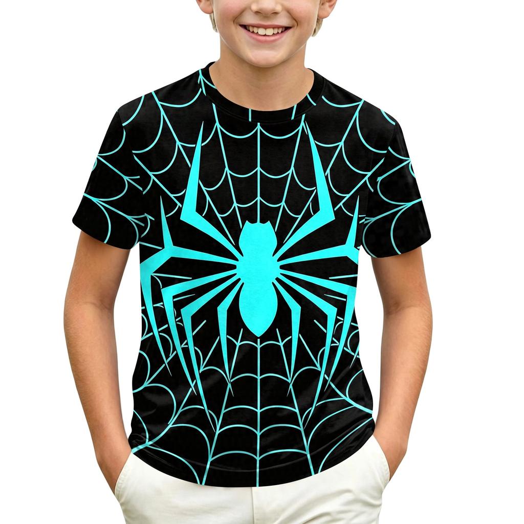 Kids' Short Sleeve Neck T-Shirt with Graphic Print for Casual Daily Wear