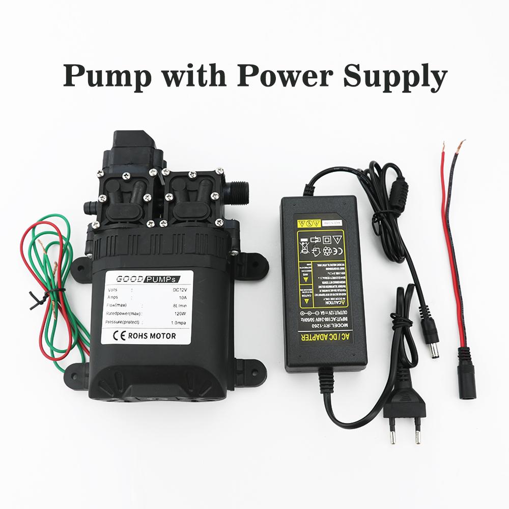 Automatic Diaphragm Water Pump 8L/Min DC12V 120W AUTO Small Safe High Pressure Self Priming Pumps Dual-Core Power Agricultural