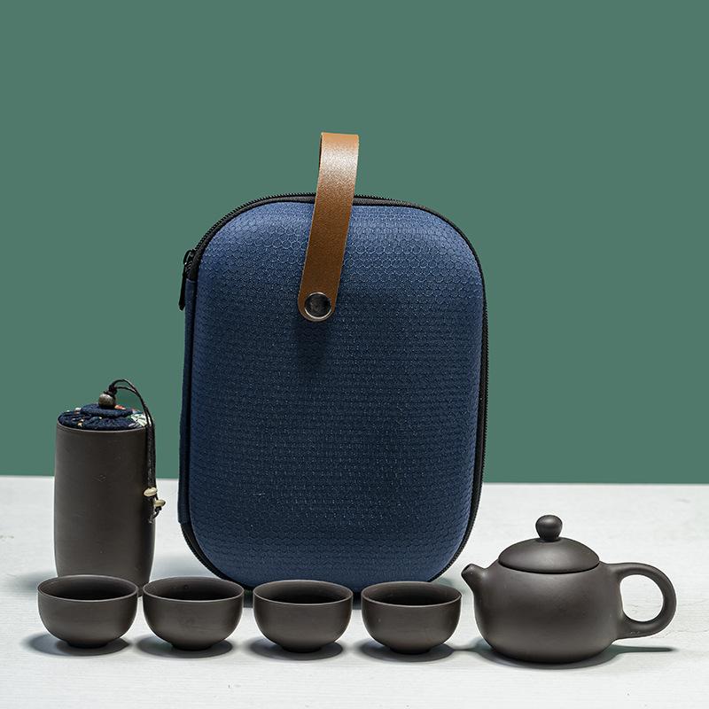 

Outdoor travel tea set Zisha pot gift box Kung Fu tea cup simple business gift portable tea set 220Ml