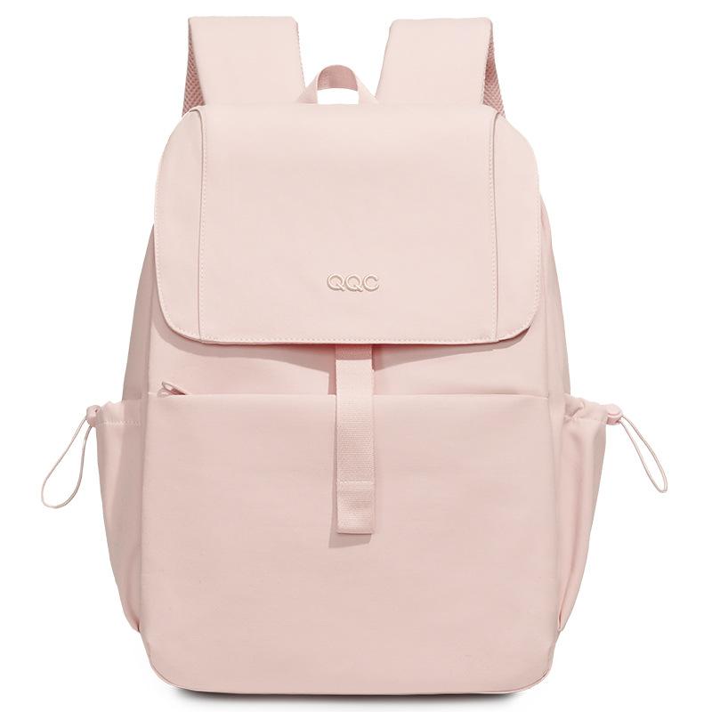 Minimalist Nylon Backpack for Women – Lightweight & Water-Resistant Design with Front Flap and Side Pockets, Perfect for Daily Use