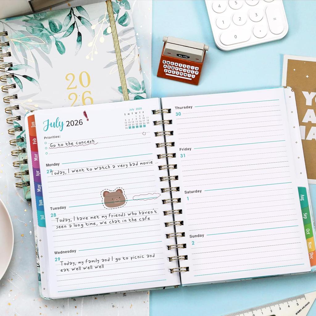 2026 Planner - Planner 2026 Weekly and Monthly, 6.4'' x 8.5'', 2026 Planners Weekly and Monthly with 12 Colorful Tabs, Functional Pages, Inner Pocket