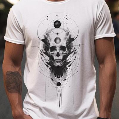 26Skull Geometric T-Shirt – Cosmic Celestial  Design for Those Who Embrace the Unisex T-Shirt
