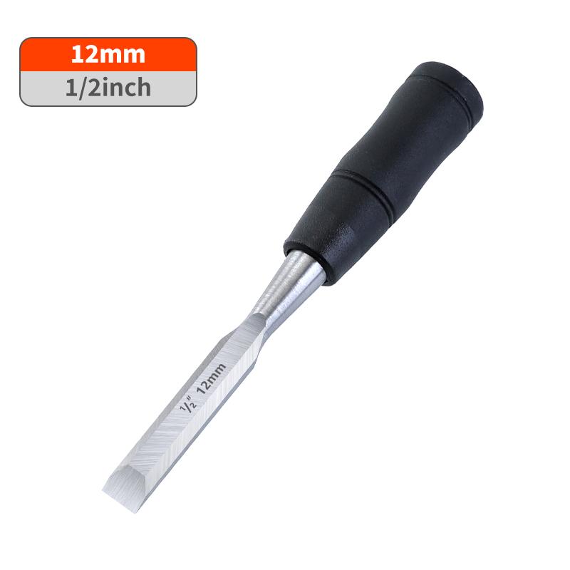 

Стамеска по дереву 7,5 дюйма из углеродистой стали Mn65# со ударным концом и противоскользящей рукояткой Столярные инструменты для 1pc 12mm Wood Chisel