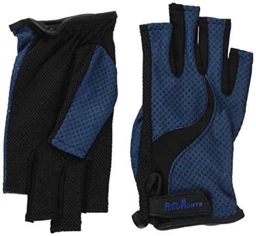 PuroMonte UV Protection Fingerless Trekking Gloves, Navy, GB058U NV M
