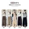 Coffee Loose Wide-leg Pants Women's Spring and Autumn New High-waisted Drape and Thin Casual Pants Knitted Straight Lazy Yamamoto Pants
