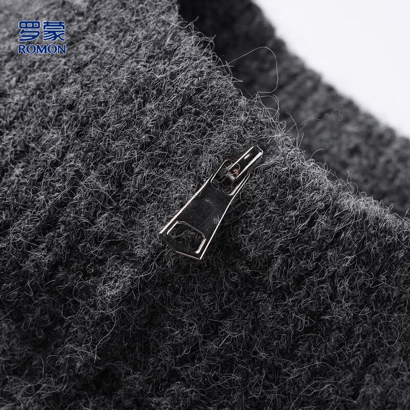 ROMON Men's Wool-Blend Stand Collar Zipper Cardigan