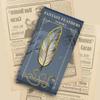 Vintage Feather Gold Stamped Metal Bookmark with Metal Chain Pendant Exquisite Bookmark Book Page Divider Office Stationery